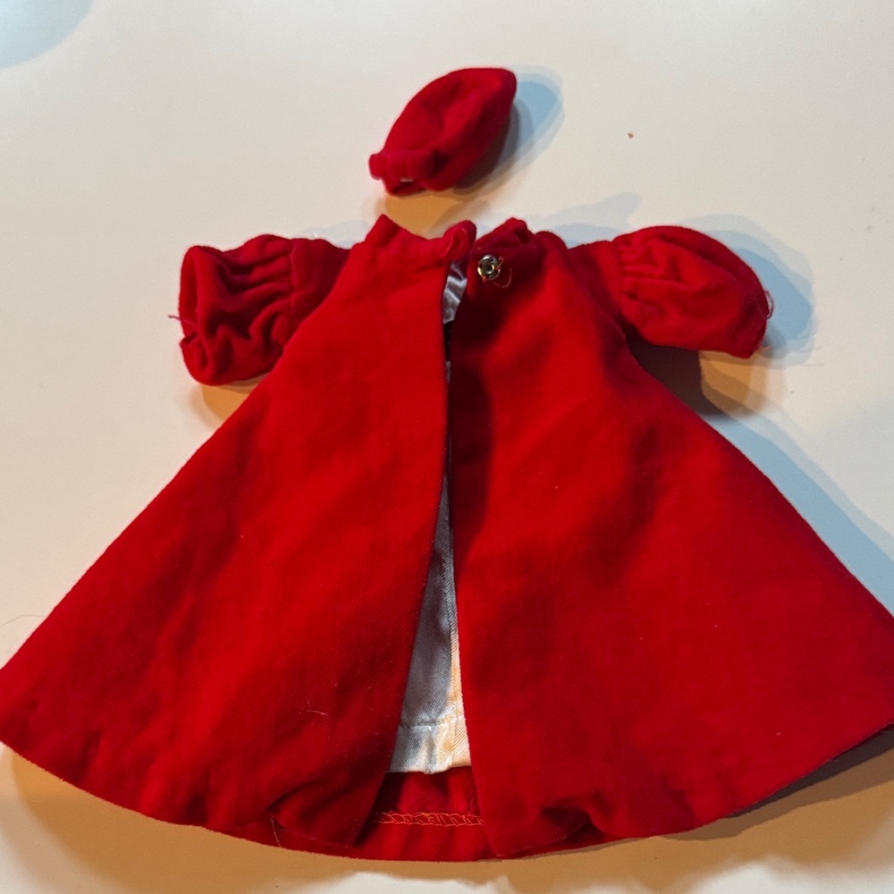 Vintage 1960s Barbie Red Flare Coat and Hat